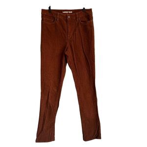 Lands' End 8 TALL Mid Rise Straight Leg Copper Toned Corduroy Jeans 5 Pocket